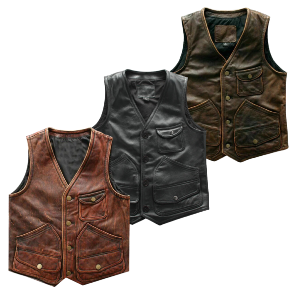 25x GENUINE LEATHER VESTS